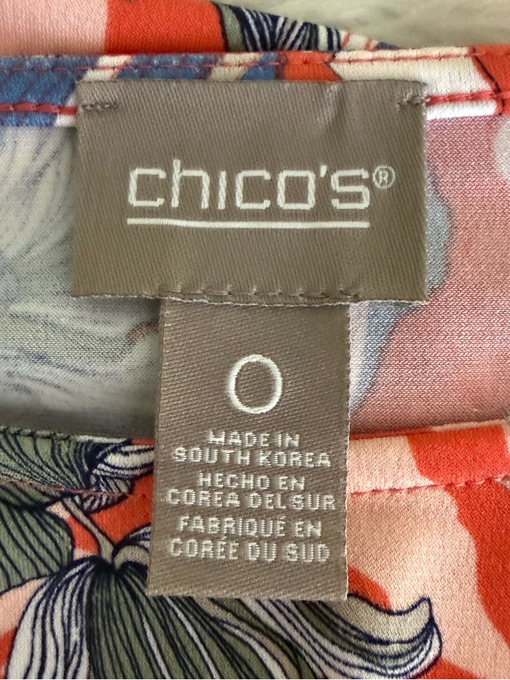 Chico’s Floral Sleeveless Dress Size 0 (US S 4/6) Orange Blue Swing - Picture 2 of 7